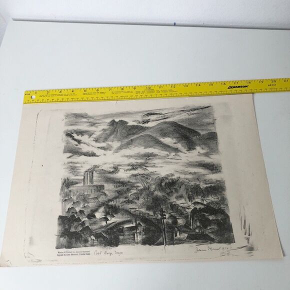 Jeanne Moment Art Print Reed College Coast Range Oregon 1952 Mountain Town  #5/? - Picture 1 of 16